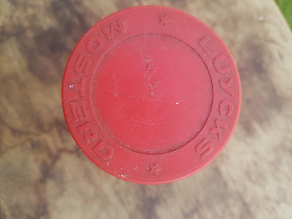 Oud potje mosterd lucks, Verzamelen, Ophalen of Verzenden, Gebruikt, Overige typen