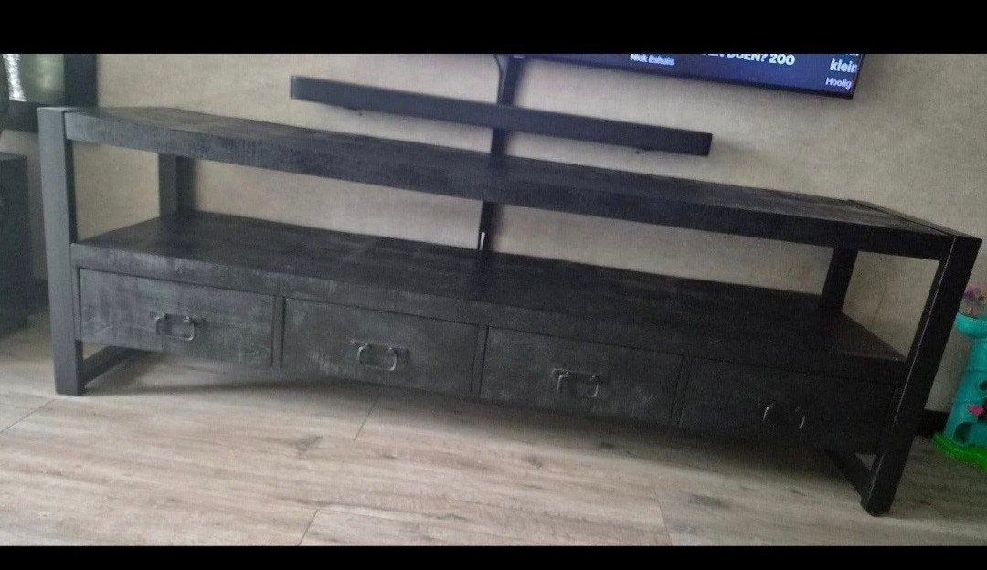 tv meubel van mango hout, Huis en Inrichting, Kasten | Televisiemeubels, Ophalen, 150 tot 200 cm, Zo goed als nieuw, Minder dan 100 cm