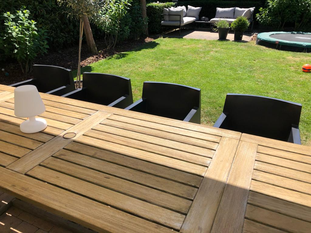 Driade Toy tuinstoelen Philip Starck (4 x) €75,- per stuk, Ophalen of Verzenden, Zo goed als nieuw, Kunststof, Stapelbaar