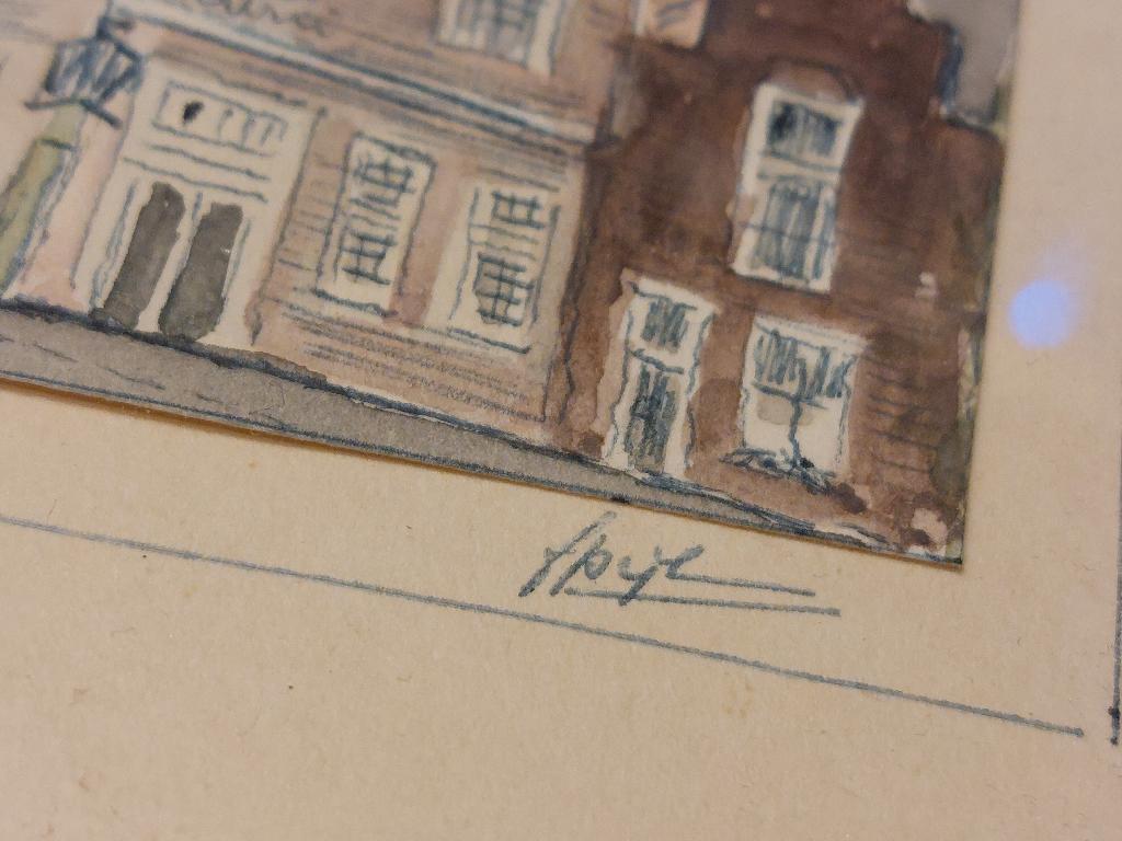 Aquarel Leiden Groenhazengracht F.Pijl / Pijlman ??, Verzenden