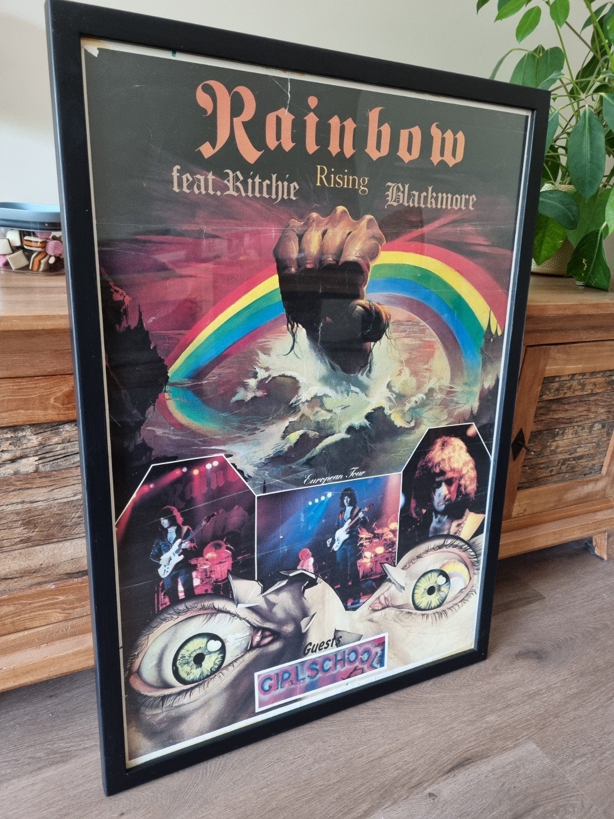 Rainbow poster  Rising Europeanen tour., Ophalen, Gebruikt