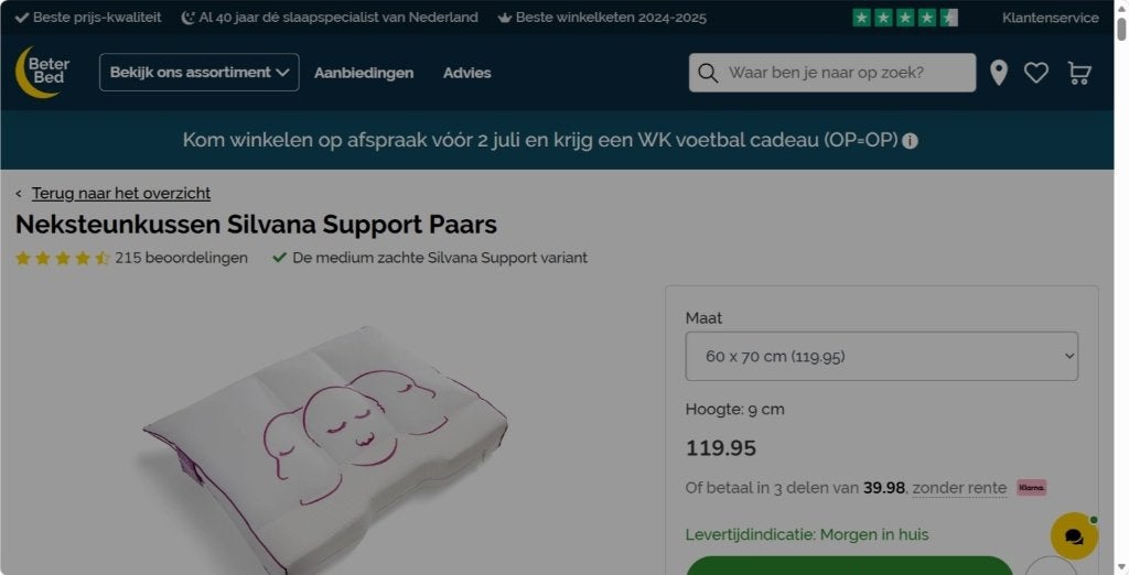 Neksteun kussen Silvana Support Paars, Ophalen, Eenpersoons, Wit, Nieuw
