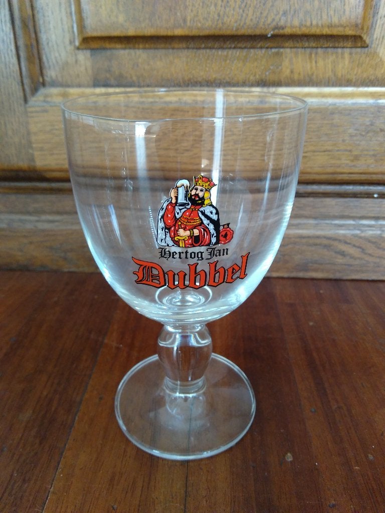 Bierglas Hertog Jan Dubbel, Ophalen of Verzenden, Zo goed als nieuw, Bierglas