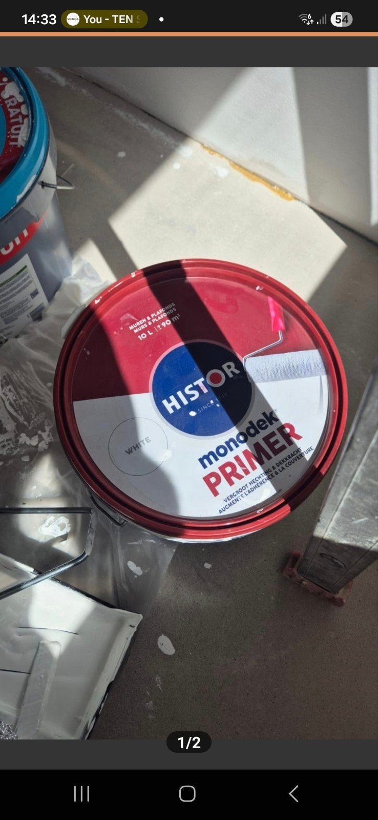 Histor Monodek Primer - ca. 9 liter, Ophalen, 5 tot 10 liter, Wit, Verf