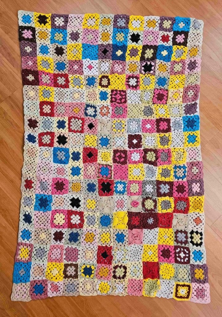 Vrolijke granny square 142/90 cm, Djt@dejuistetoon.eu, Ophalen of Verzenden, Zo goed als nieuw, DJT De Juiste Toon