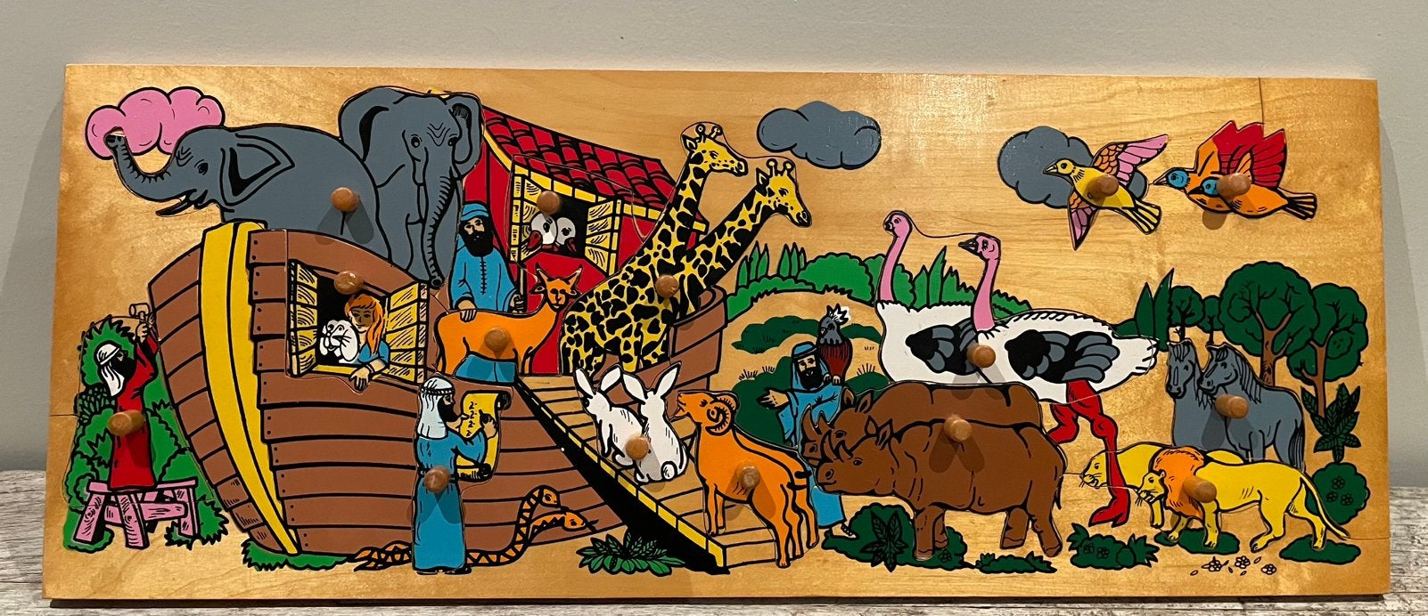 Houten puzzel van de Ark van Noach, Ophalen of Verzenden, 10 tot 50 stukjes