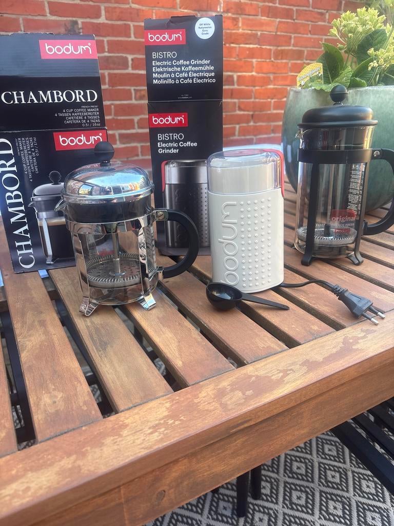 Bodum koffiemaler + 2 cafetières - perfecte koffie!, Overige typen, Bodum, Ophalen of Verzenden, Zo goed als nieuw