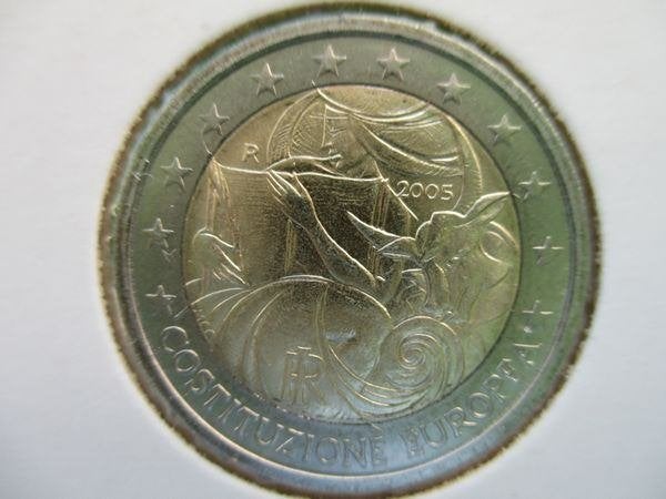 (vaw4021) 2005 Italie 2 euro Europese Grondwet (UNC), Postzegels en Munten, Ophalen of Verzenden, Italië, 2 euro, Losse munt