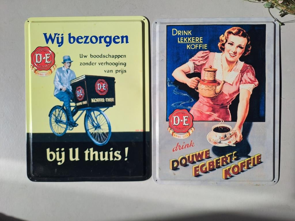 Vintage douwe egberts borden, Ophalen of Verzenden