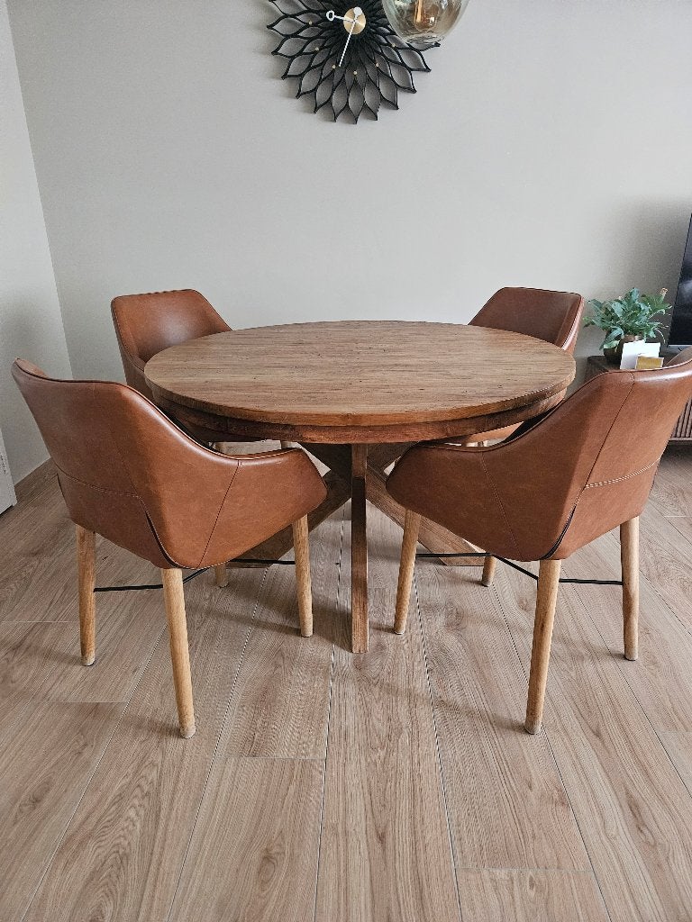 Eettafel met 4 stoelen, Ophalen, Gebruikt, Rond, Vier personen