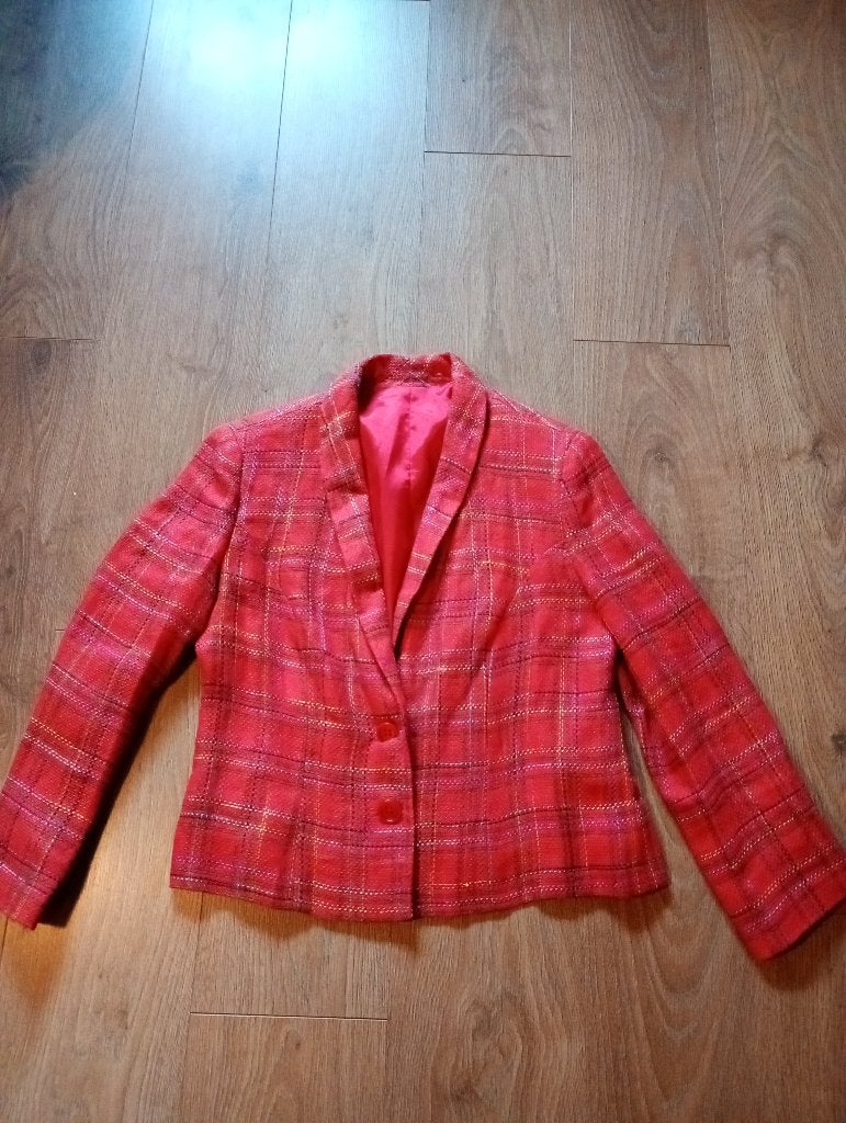 Rood geruit jasje mt M, Maat 38/40 (M), Ophalen of Verzenden, Zo goed als nieuw, Jasje