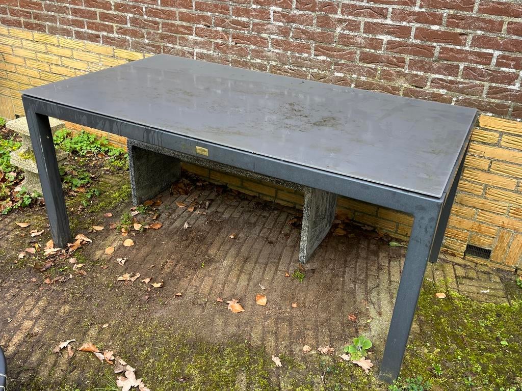 Bois le Duc tafel 1.60x90x73 cm, Ophalen, Gebruikt, Rechthoekig, Aluminium