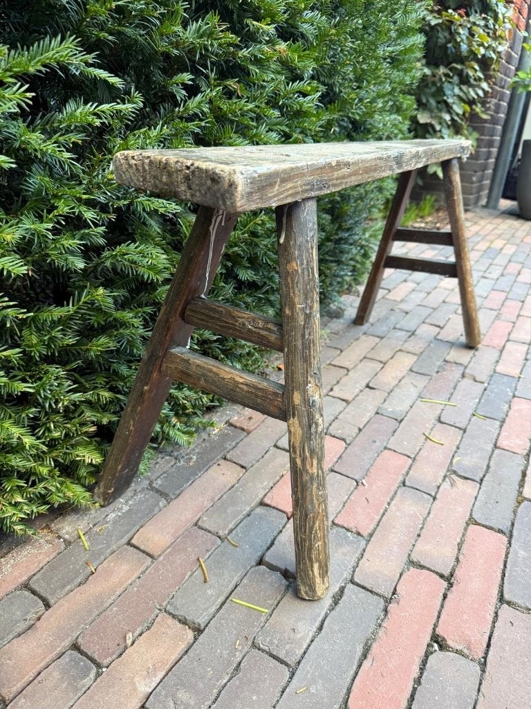 Brocante oud bankje, Ophalen