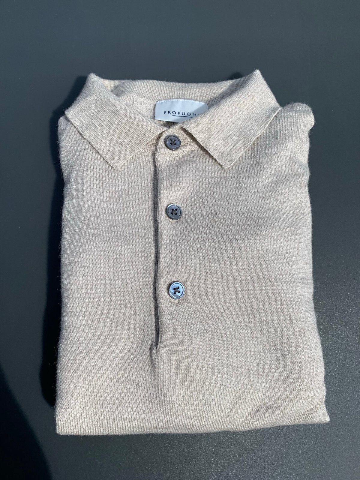 Profuomo Merino Wol Polo - Zo goed als nieuw, Ophalen of Verzenden, Zo goed als nieuw, Maat 46 (S) of kleiner, Beige