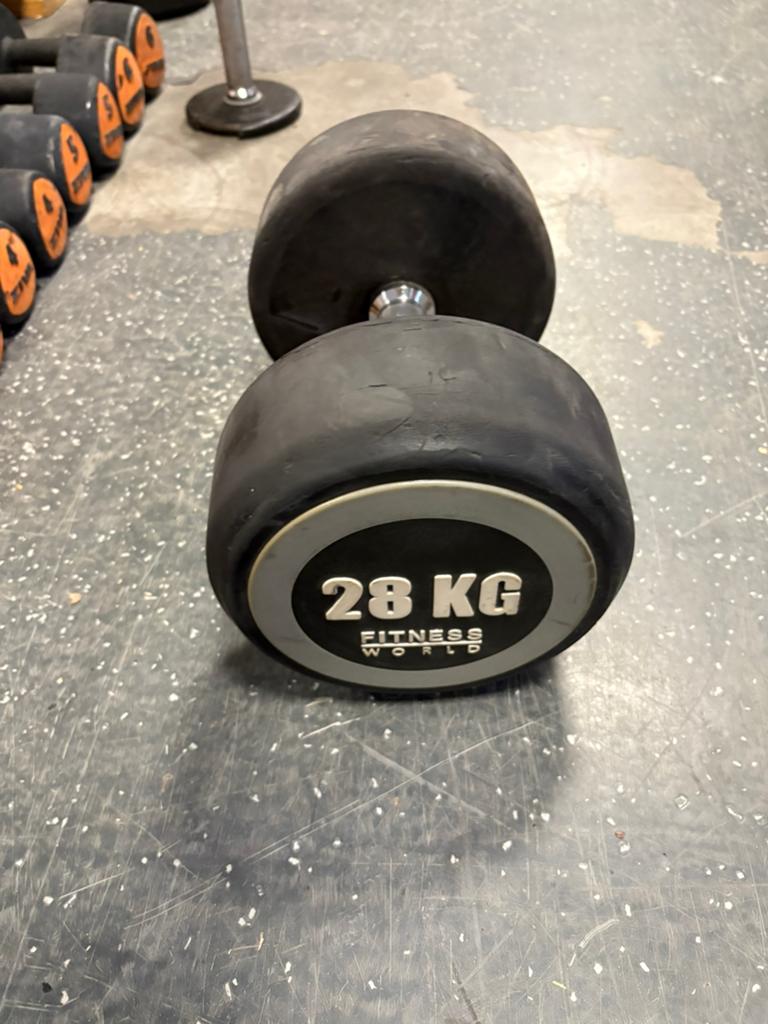 1 x 28 kg rubberen dumbbell gewicht, Ophalen, Dumbbell, Gebruikt, Dumbbell