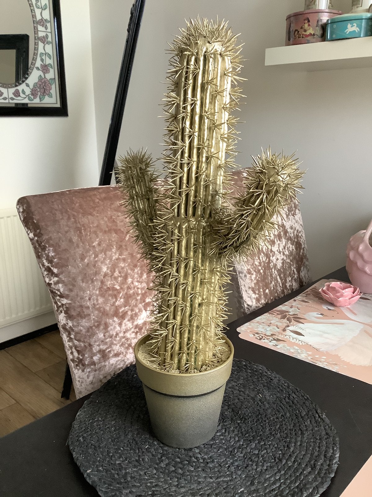 Goudkleurige Cactus, Huis en Inrichting, Ophalen of Verzenden, Zo goed als nieuw