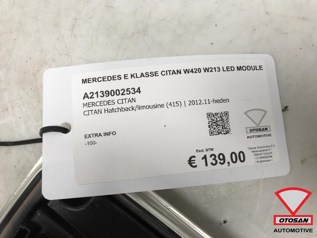 Mercedes E Klasse Citan W420 W213 LED Module A2139002534, Gebruikt, Mercedes-Benz AG, Mercedes-Benz, Ophalen of Verzenden