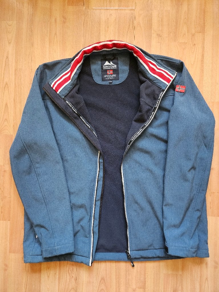 Nord Cape Softshell Jack 2XL WaterafstotendNorwegian Outdoor, Blauw, Nord Cape, Overige maten, Ophalen of Verzenden