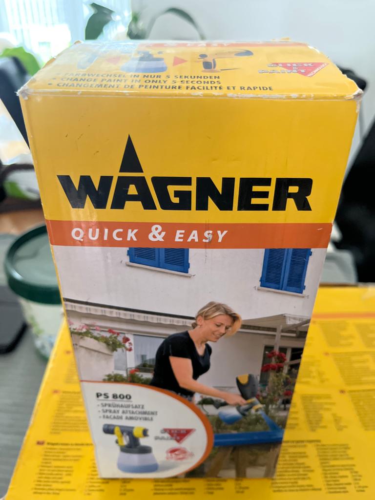 Wagner WallPerfect W665 Verfspuit en PS 800 Opzetstuk, Ophalen, Zo goed als nieuw, Verfspuit of Verfpomp