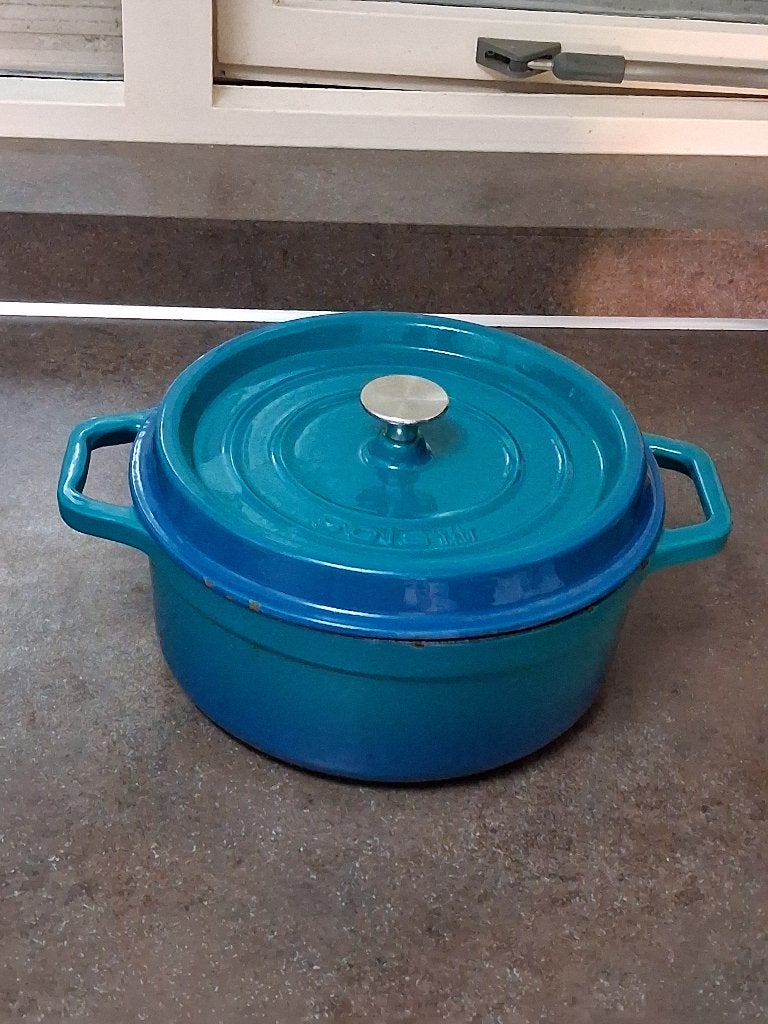 Braadpan Sola 28 cm blauw, Ophalen of Verzenden, Gietijzer