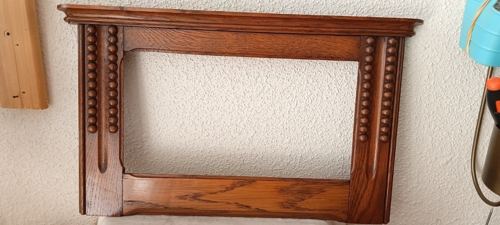 Vintage houten lijst voor spiegel of schilderij 19e/20e eeuw, Bruin, Gebruikt, Met sierrand, Ophalen of Verzenden
