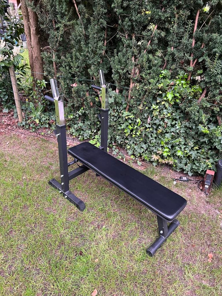 Benchpress bankje incl stand Gorilla Sports, Ophalen, Krachtstation, Borst, Zo goed als nieuw