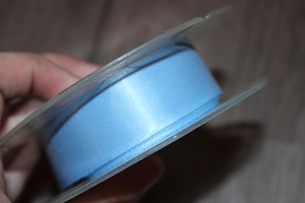 Satijn lint - licht blauw col.258 - 22mm #2441, Ophalen of Verzenden, Nieuw, Lint, Band of Elastiek
