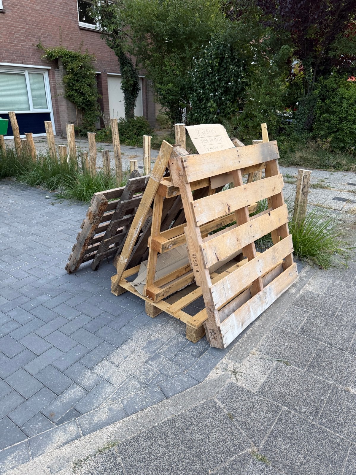 Gratis Pallets/brandhout, Ophalen, Gebruikt, 50 mm of meer, Pallet