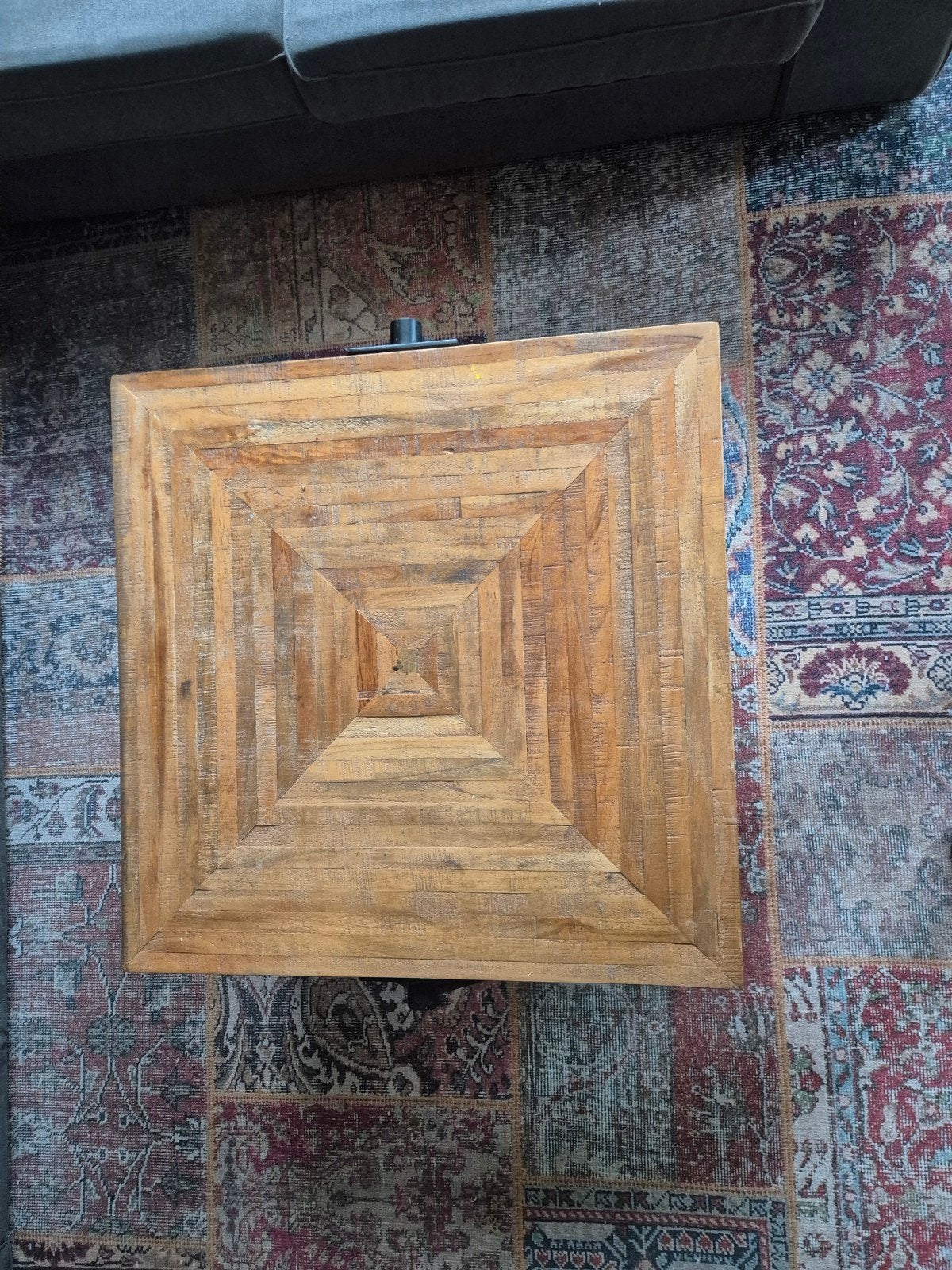 Massief houten bijzettafel 80x80 cm, Ophalen, Gebruikt, Vierkant, 75 cm of meer