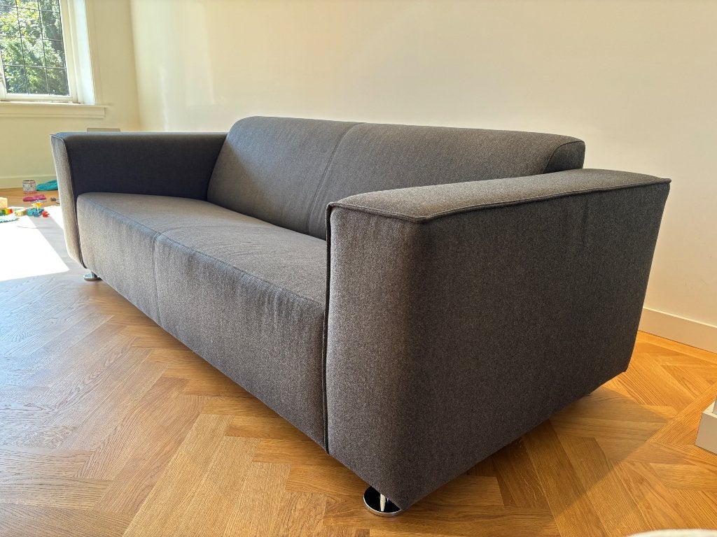 Antraciet 2,5-zits bank Hulshoff, Huis en Inrichting, Ophalen, Gebruikt, Tweepersoons, 75 tot 100 cm