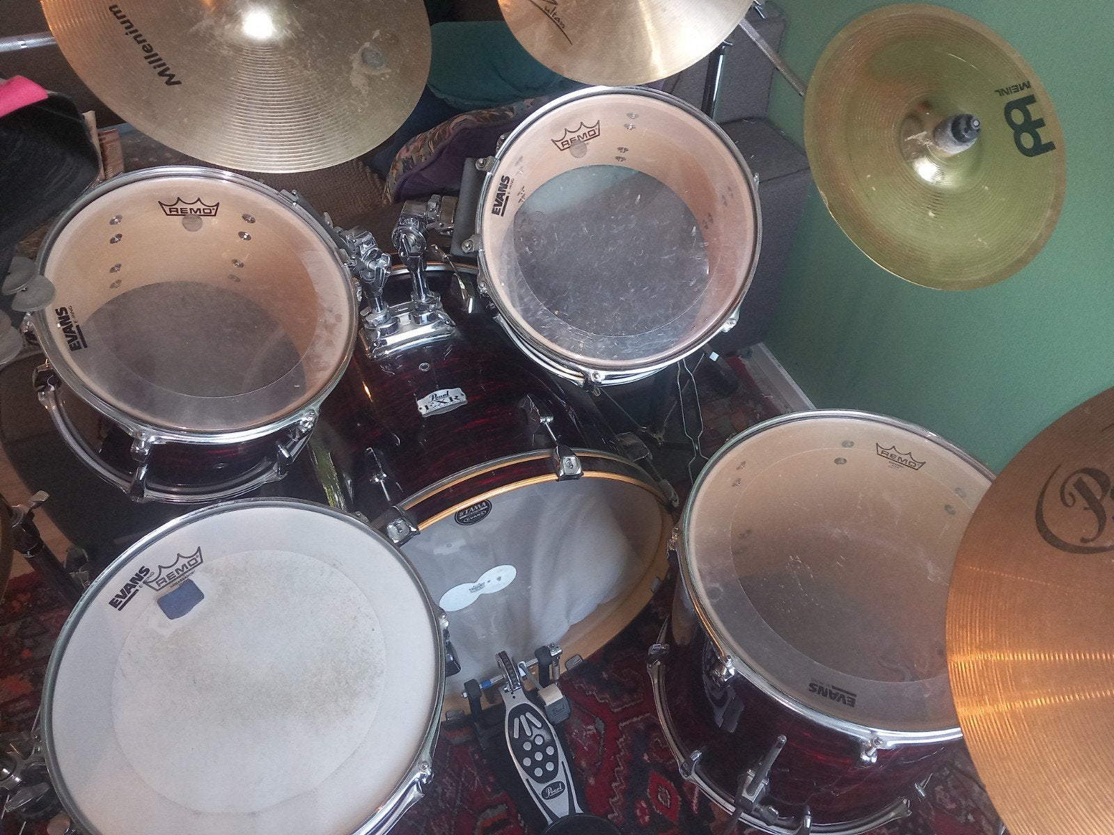 Foto 3 van Pearl EXR Drumstel - Compleet met bekkens en hardware
