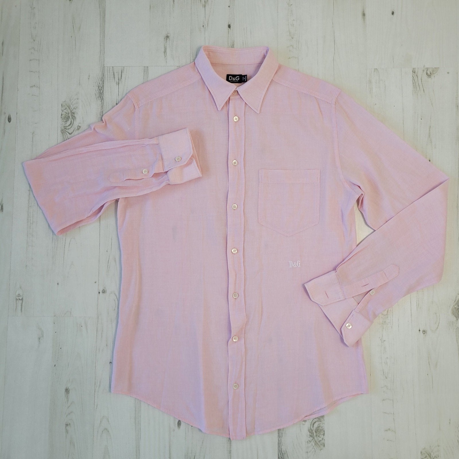 Dolce & Gabbana overhemd lange mouwen 52 XL linnen blend, Dolce & Gabbana, Ophalen of Verzenden, Zo goed als nieuw, Roze