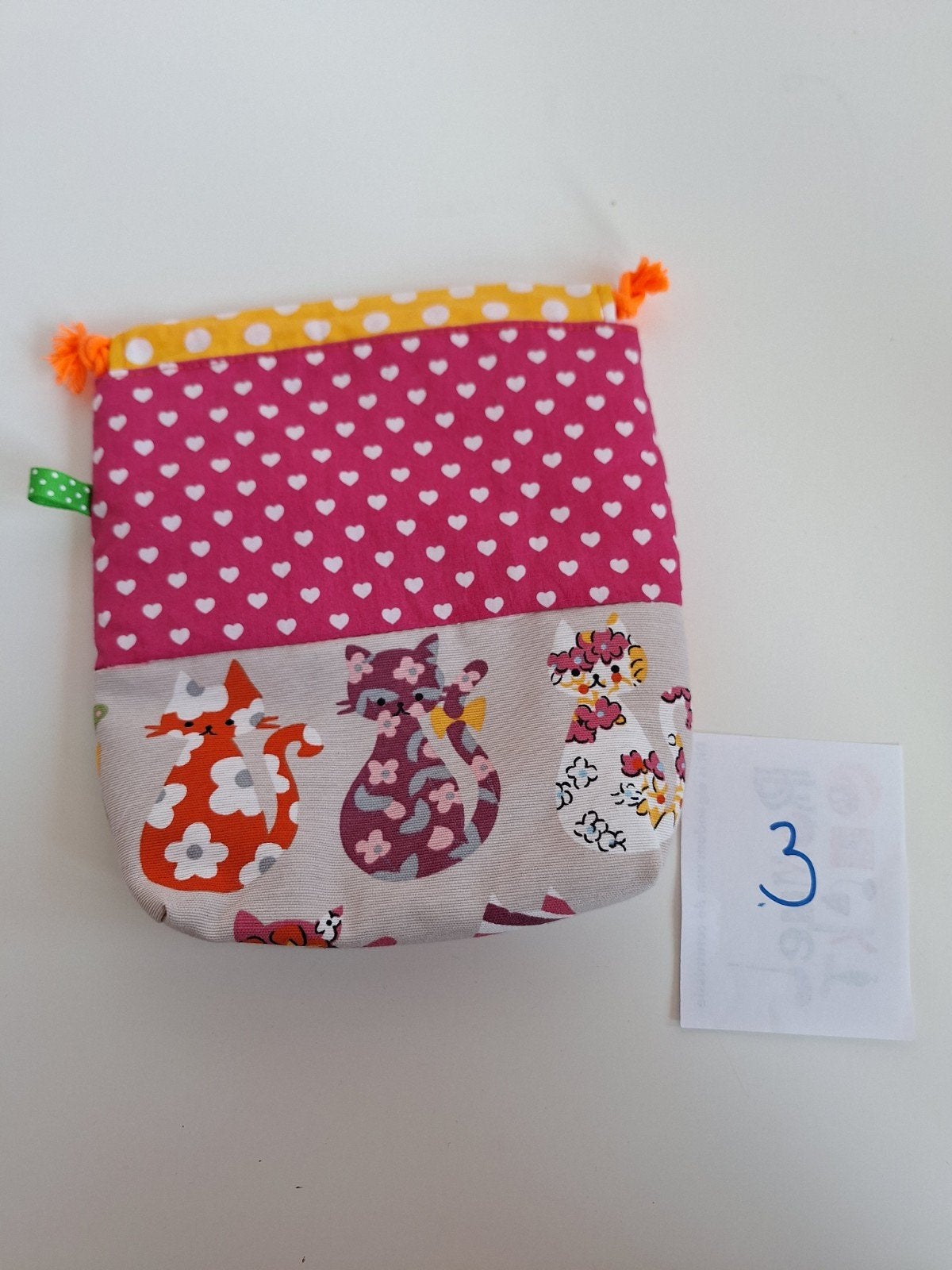 handwerktas of speelgoedtas roze met hartjes en katten 18x17, Sieraden, Tassen en Uiterlijk, Ophalen of Verzenden, Nieuw, Roze