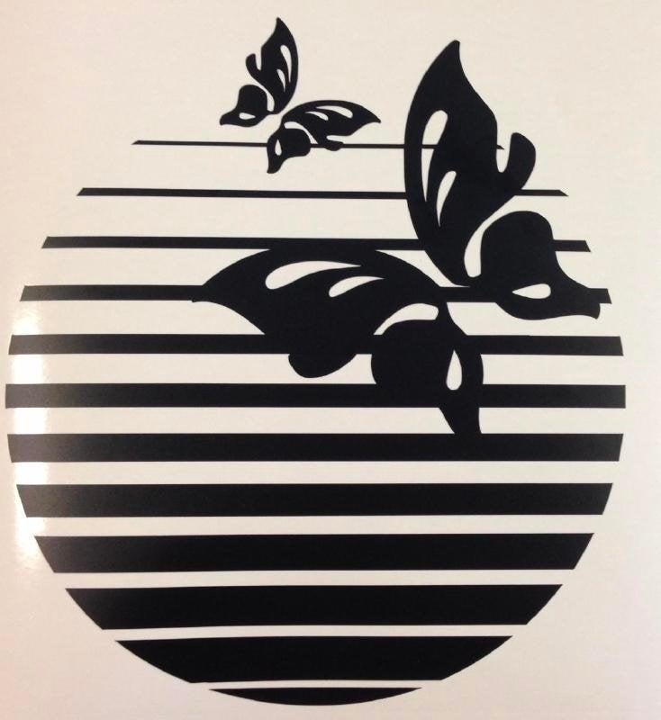 camper caravan bus sticker zon met vlinders, The River House, Info@theriverhouse.nl, Nieuw, Ophalen of Verzenden