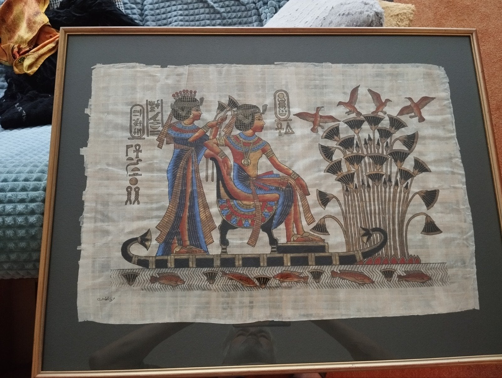Egyptische papyrusprint met certificaat - 75x50 cm, Ophalen