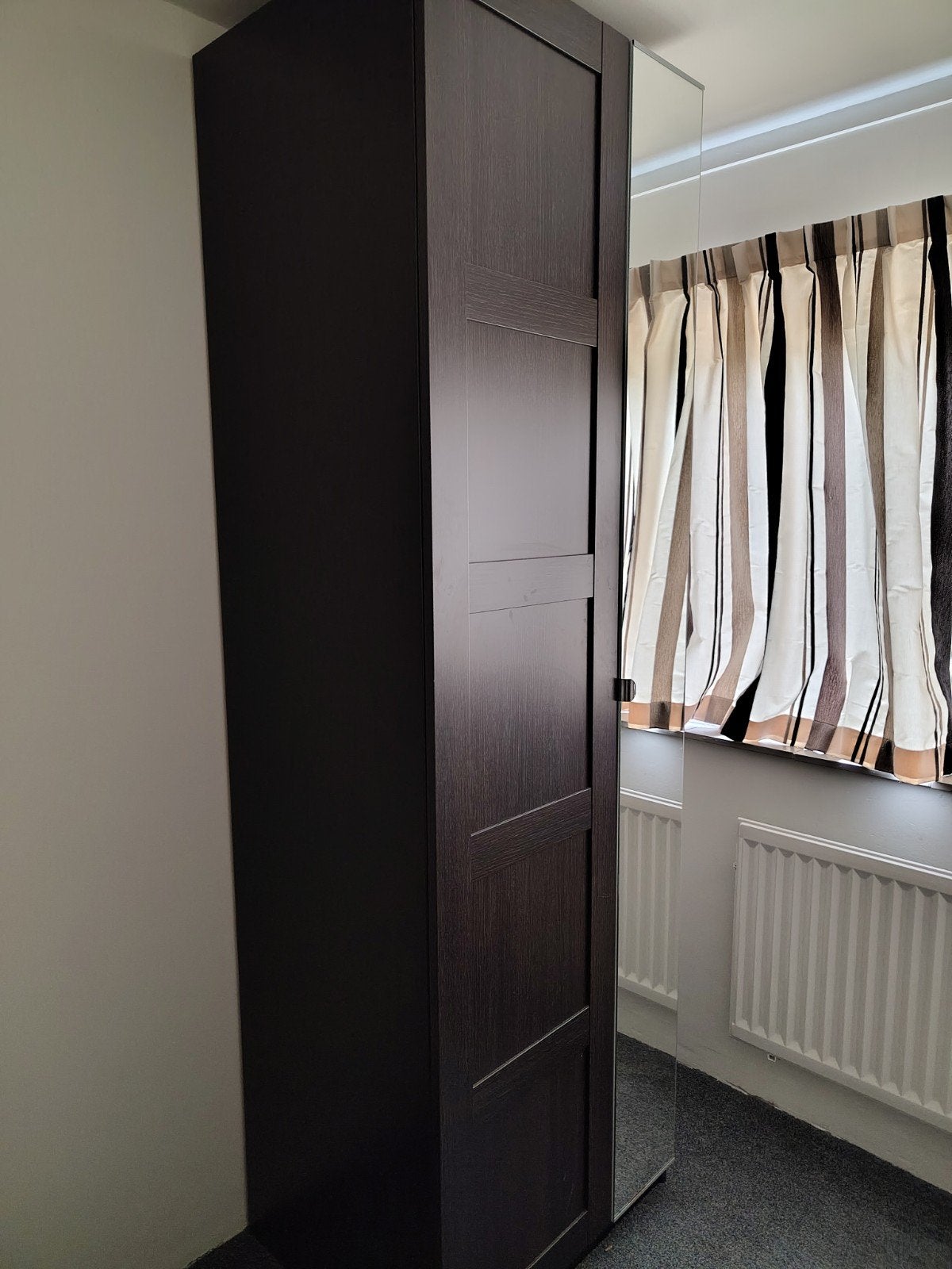 IKEA PAX Kledingkast met spiegeldeur en schoenenrekken, Ophalen, Gebruikt, Modern, functioneel, 200 cm of meer