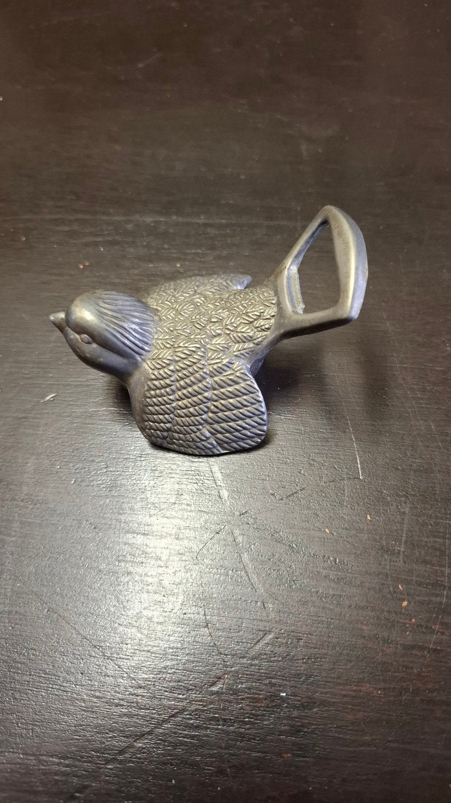 metalen flesopener/dop vogel, Ophalen of Verzenden, Gebruikt
