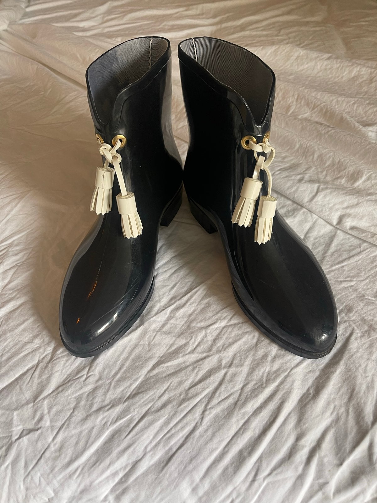 Vivienne Westwood Melissa regenlaarzen met kwastjes, Ophalen of Verzenden, Zo goed als nieuw, Zwart, Regenlaarzen