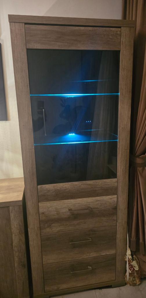 Vitrinekast met  LED-verlichting, Ophalen, Gebruikt, Met deur(en), Glas