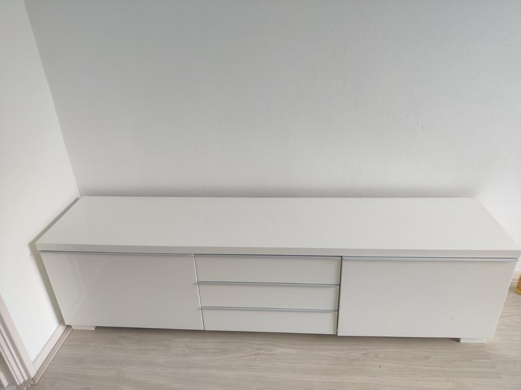 Ikea tv meubel, Ophalen, Gebruikt, Wit, Tweepersoons