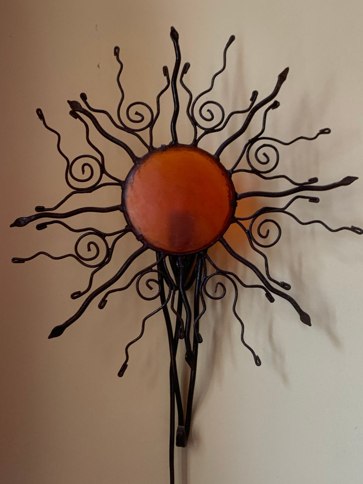Wandlamp zon  - vintage/rustiek, Metaal, Gebruikt, Overige fittingen, Ophalen of Verzenden