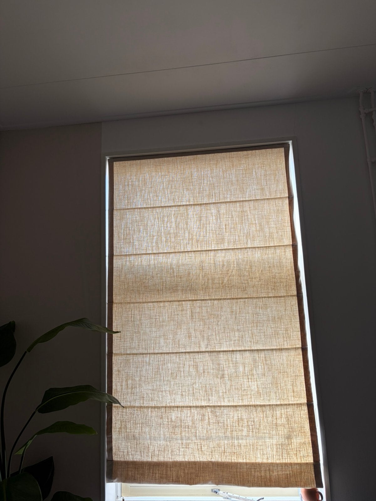 Vouwgordijn zandkleur (Kwantum), Huis en Inrichting, Ophalen, Kwantum, Zo goed als nieuw, Vouwgordijn