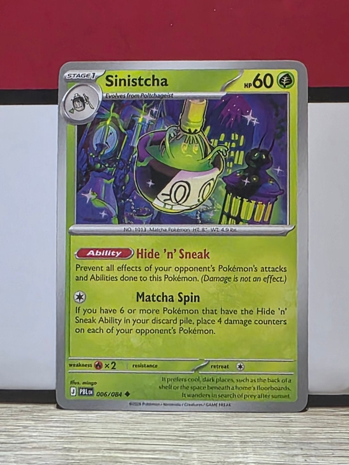 Sinistcha 006 Pitch Black Pokémon Kaart, Ophalen of Verzenden, Zo goed als nieuw, Losse kaart