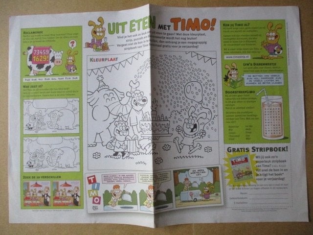 adv11073 timo puzzel poster, Ophalen, Overige figuren, Gebruikt, Plaatje, Poster of Sticker