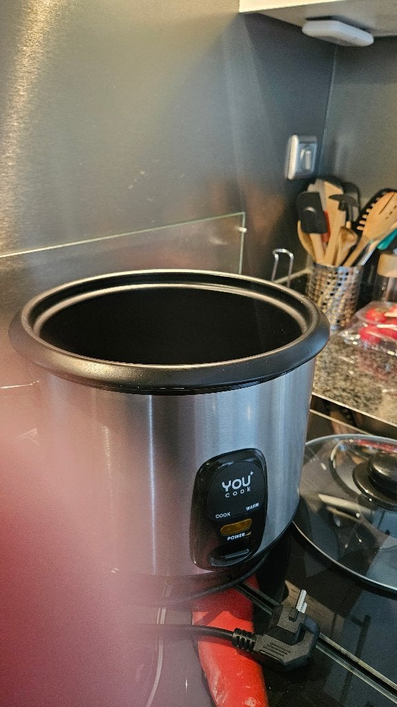 Rijstkoker en aspergepan gratis, Ophalen, Met deksel, Zo goed als nieuw, Rvs