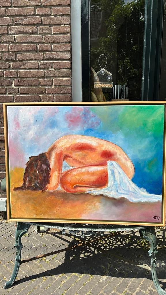 Prachtig groot handgeschilderd schilderij, Ophalen