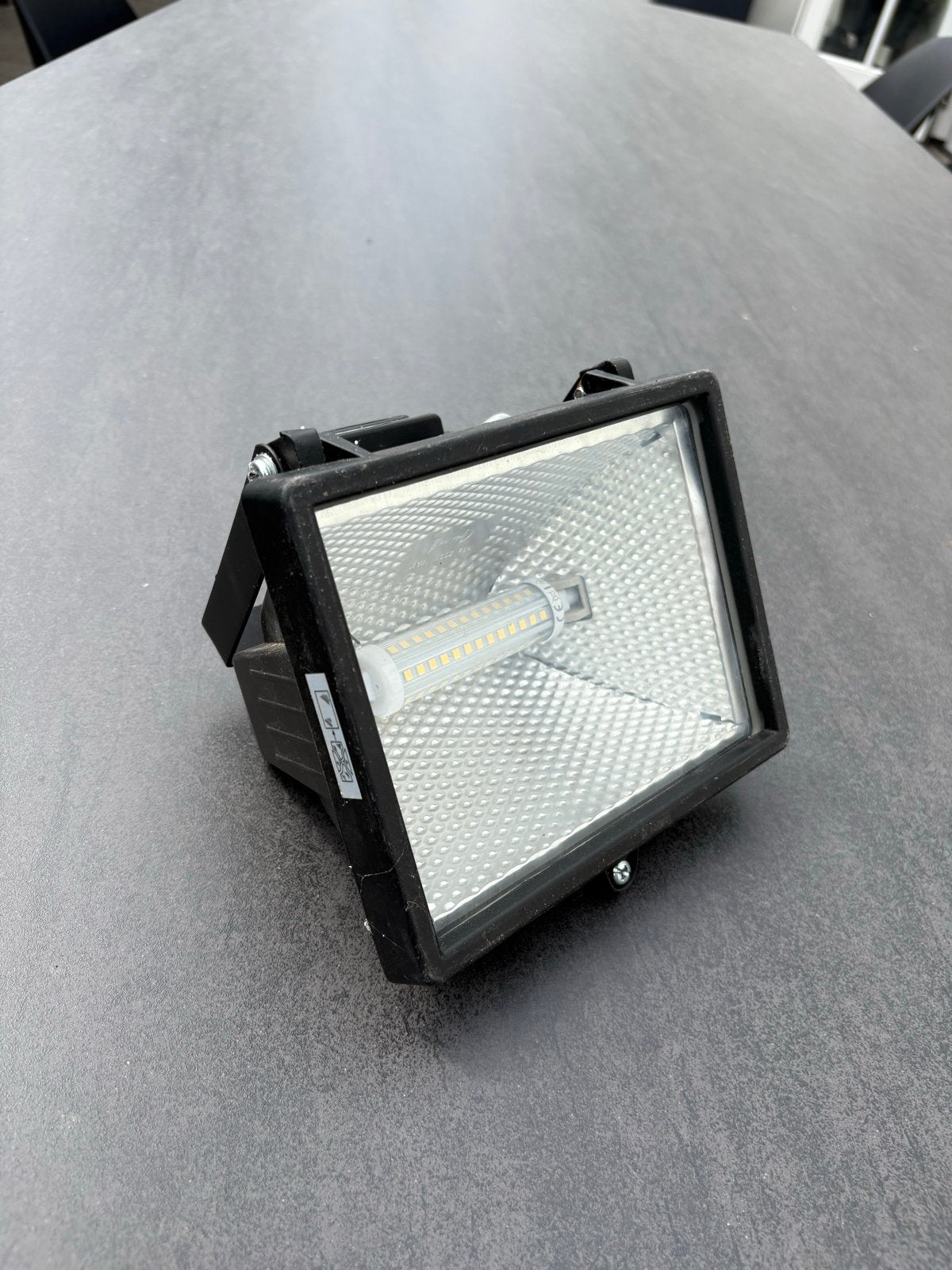 CED FL500 Floodlight 500W Zwart IP54, Ophalen of Verzenden, Gebruikt, 500 watt of meer, Lamp met armatuur
