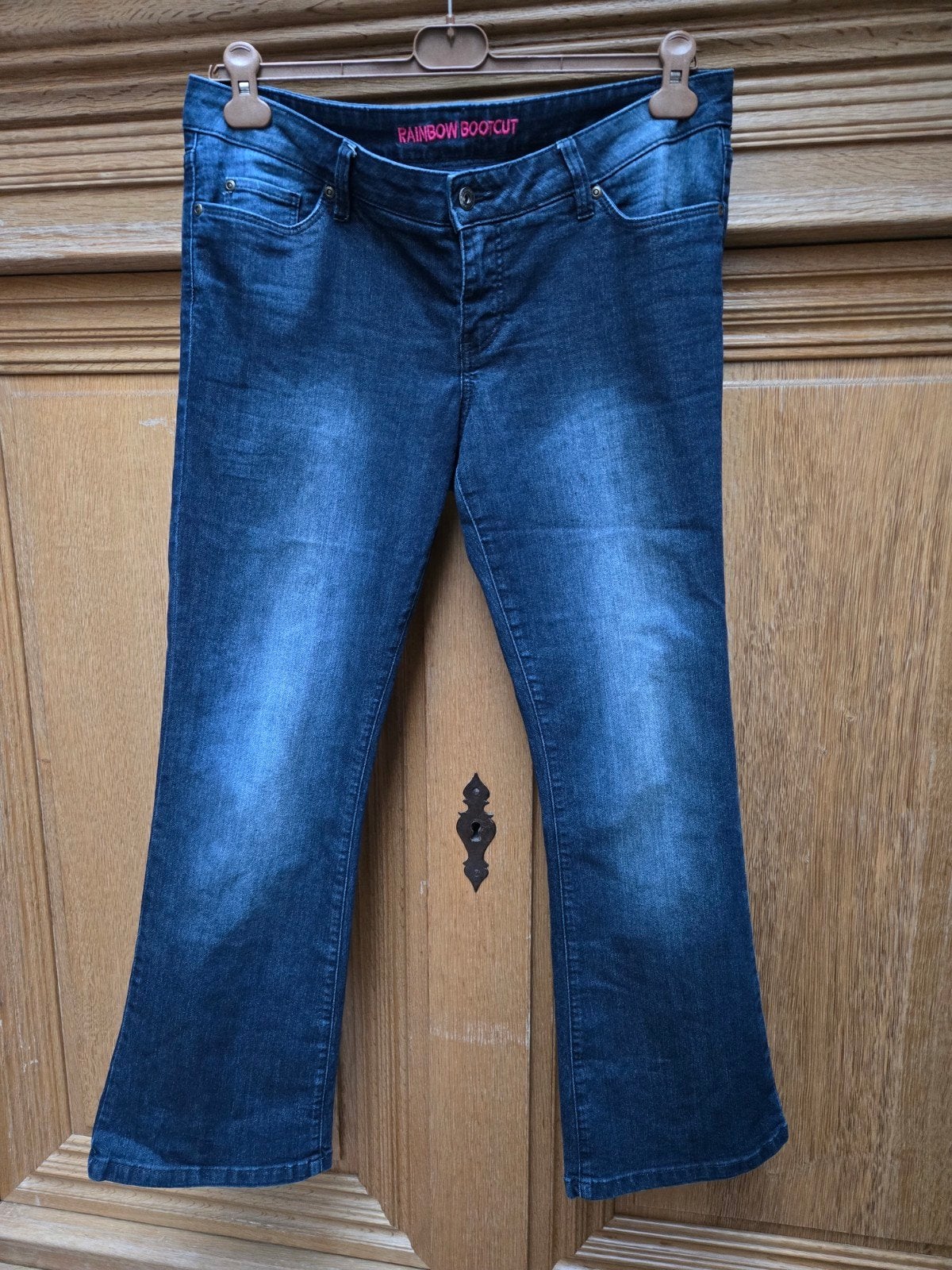 Rainbow donker denim bootcut jeans maat 44, Rainbow, Zo goed als nieuw, W33 - W36 (confectie 42/44), Verzenden