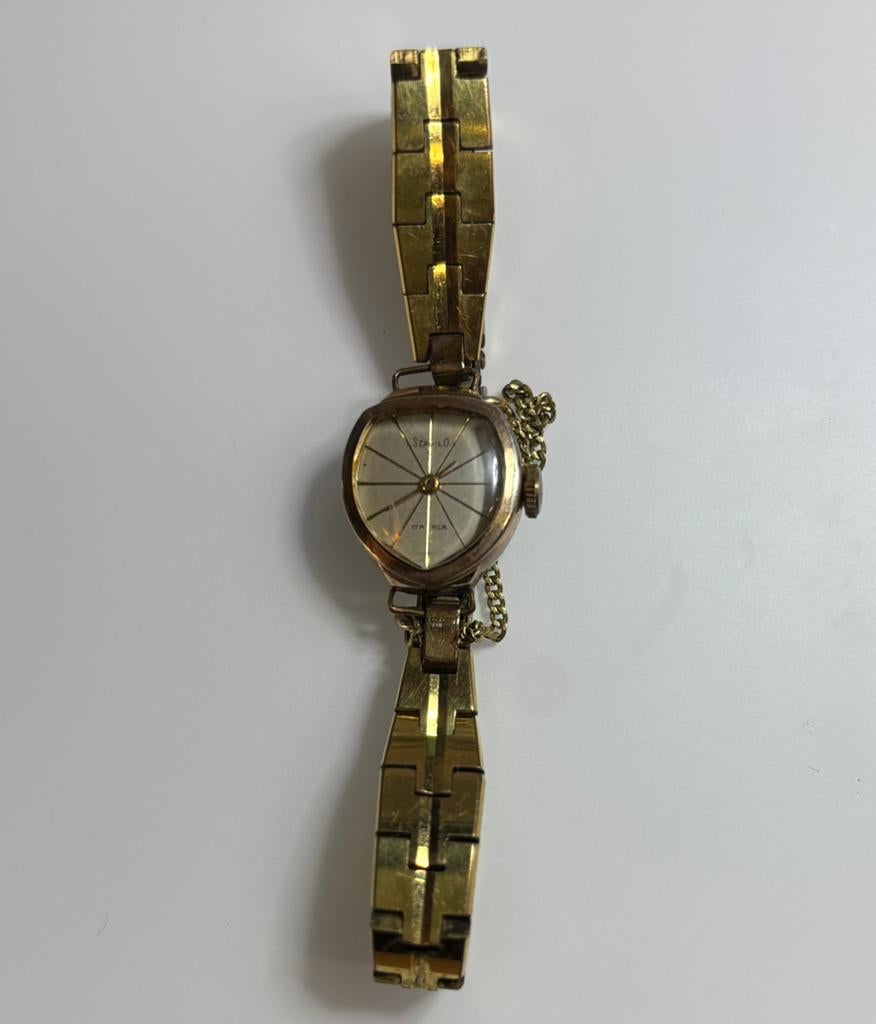 Stabilo Ronca 17 goud verguld dameshorloge, Sieraden, Tassen en Uiterlijk, Horloges | Dames, Overige merken, Gebruikt, Polshorloge