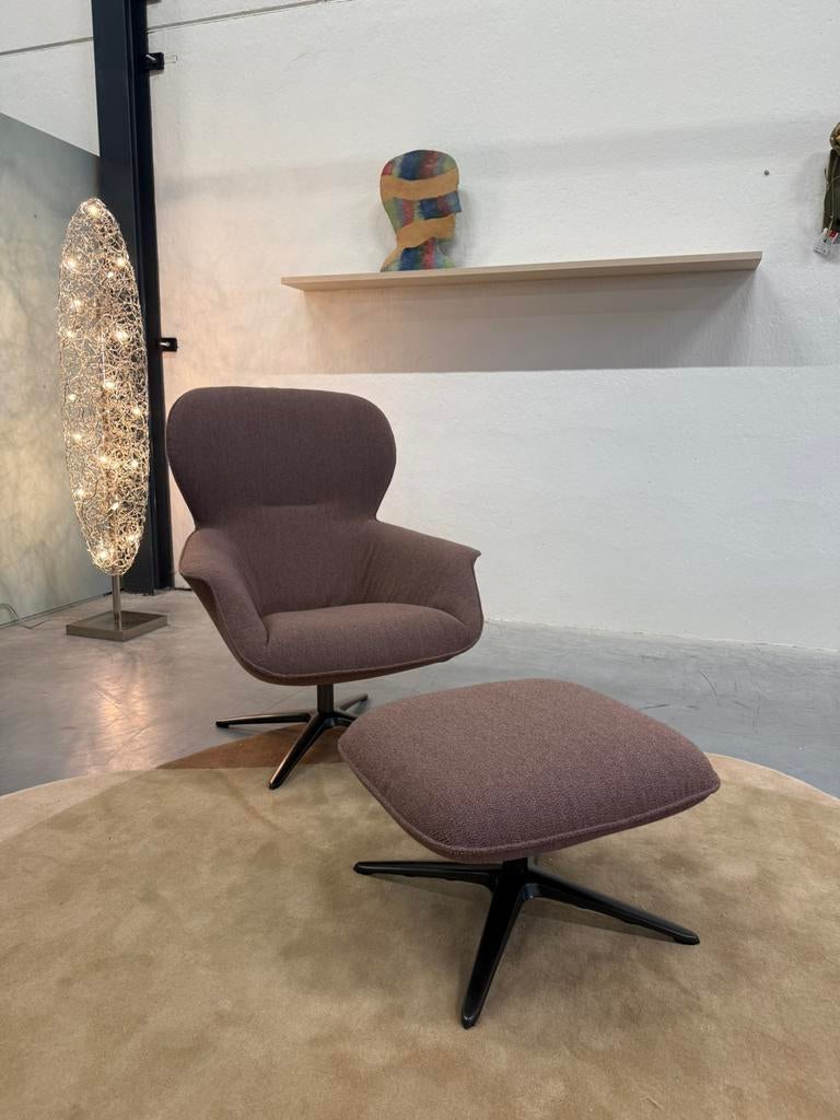 Nieuw Pode Flare draai Fauteuil met poef Stof, Nieuw, 75 tot 100 cm, Stof, Pode